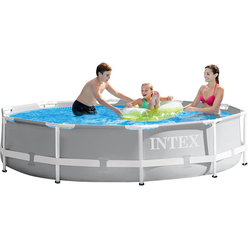 Intex Prism Frame Pool Set With Filter Pump 10ft X 30in Plus Deluxe Pool Skimmer
