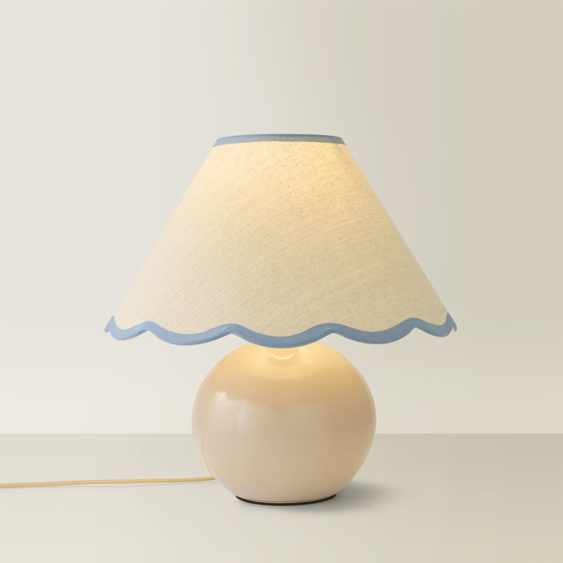 Berngard 37cm Lamp, Blue/White, Cream, No