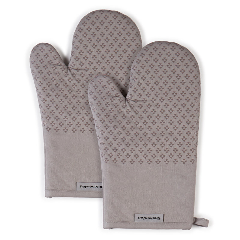 KitchenAid Asteroid Solid Textured Oven Mitt, Gray