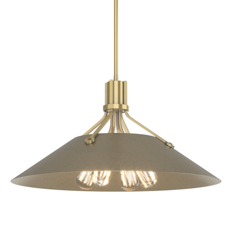 Henry 4 - Light Single Cone Pendant, Natural Iron, Soft Gold