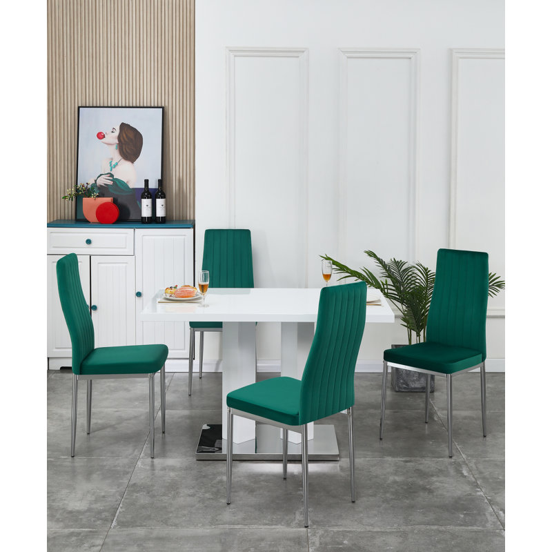 Brittlynn 4 - Person Dining Set, Green