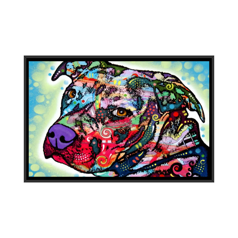 « bulls eye », impression sur toile, H 18 po x l 26 po x P 1,5 po, Toile avec cadre noir