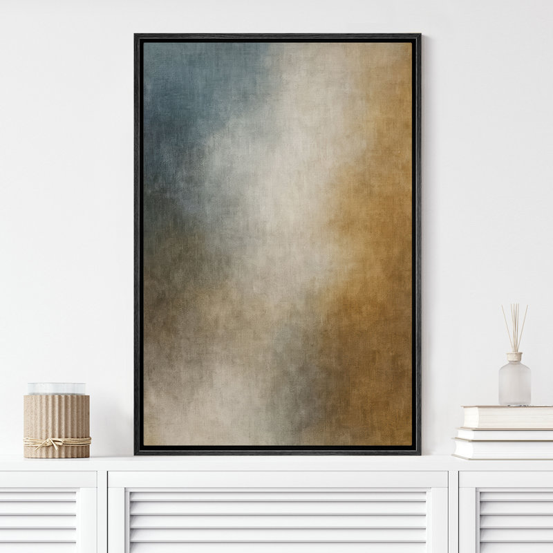 «Blue and Brown Abstract Gradient Art», reproduction d'art sur toile encadrée, H 24 po x l 16 po x P 1,5 po