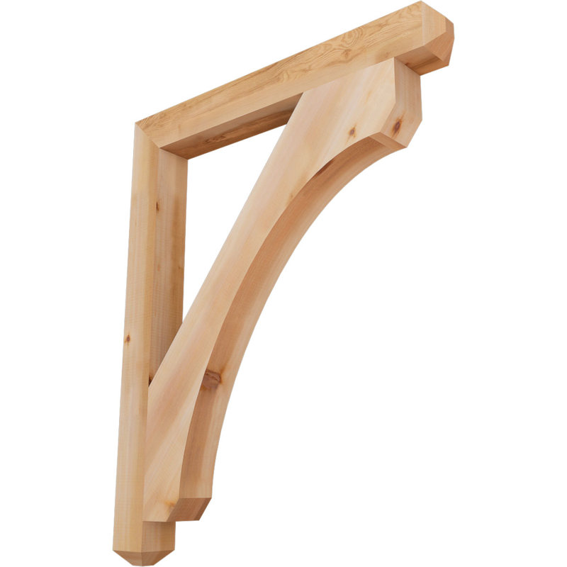 H Support en bois / corbeau, Western Red Cedar (Smooth), H 44 po x l 3,5 po x P 36 po