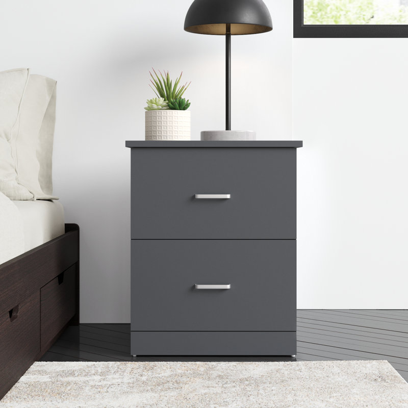 Allyannah 23.6" 2-Drawer Nightstand, Knotty Oak, Individual