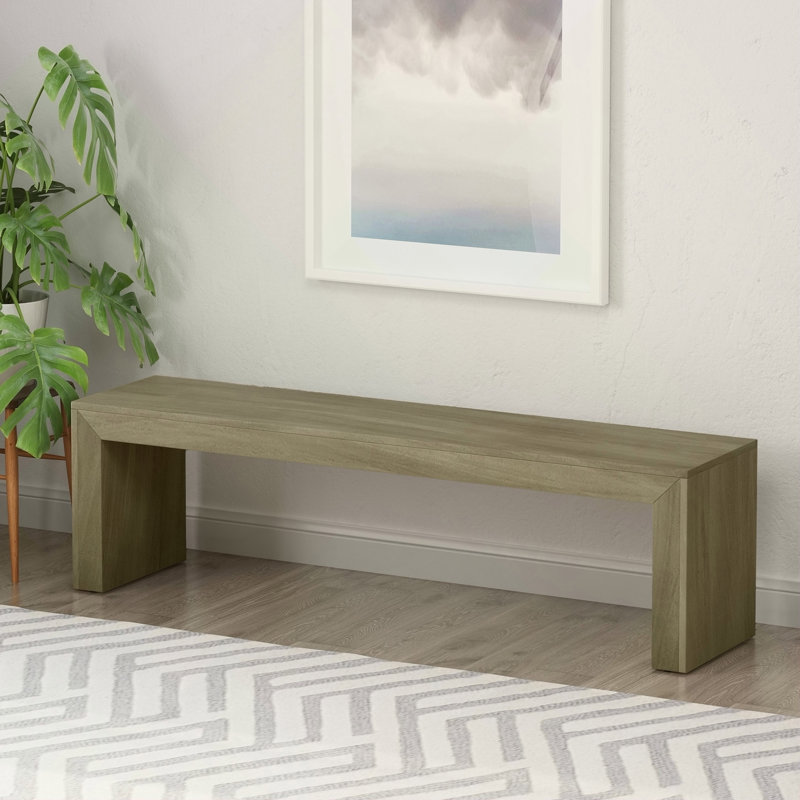 Banc de salle à manger en bois d'acacia, gris et taupe
