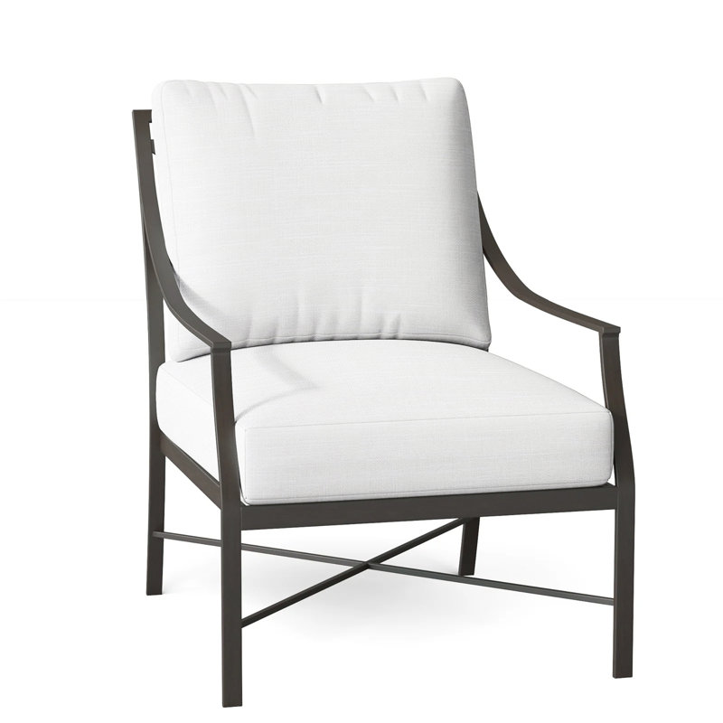 Fauteuil en aluminium Monaco - gris ardoise, InsideOut® Rollo ‑ lin dentelle, Gris ardoise, Pas de soudure