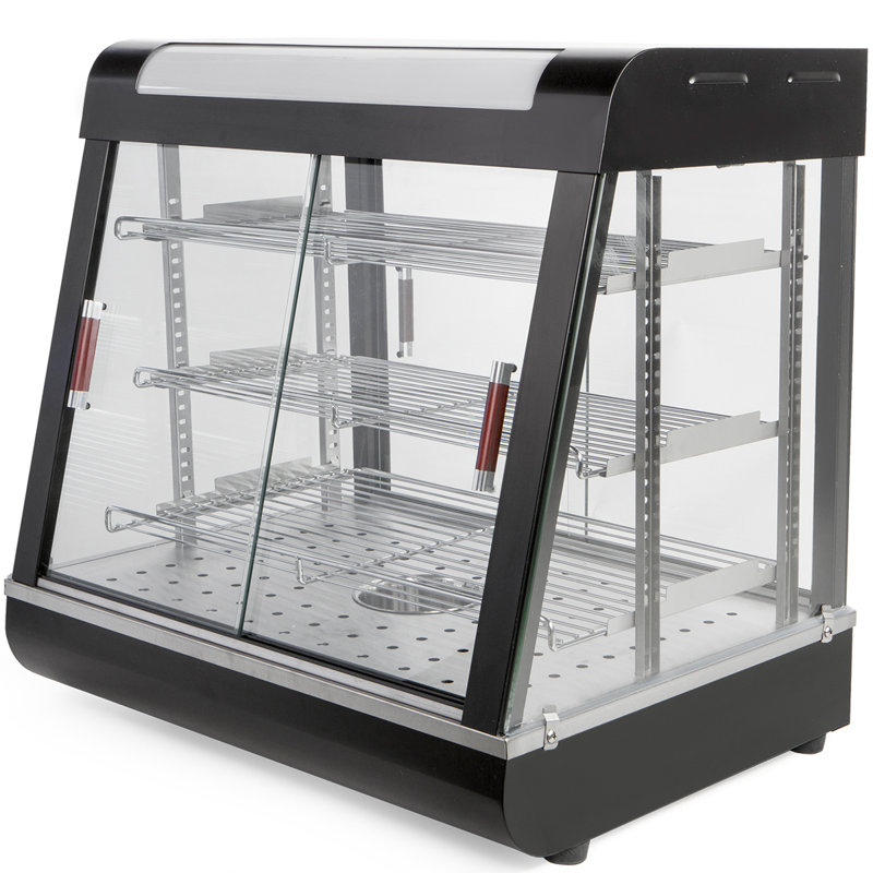 Barton Black Steel 27" Countertop Buffet Food Warmer Display Case