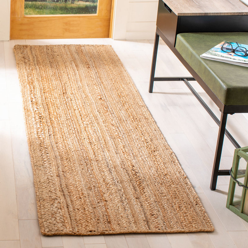 Natural Fiber Hand Woven Jute Solid Color Rug, Runner 2'3" x 8'