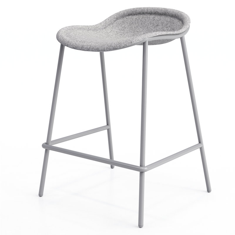 Tabouret Vale, Siège gris / cadre argenté