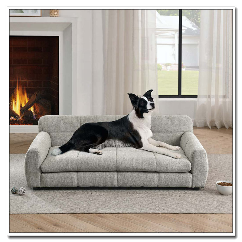 Lit rectangulaire pour chien, canapé-lit pour chien, Beige