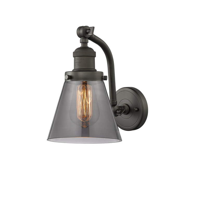 Cone 1 Light Sconce, Oil Rubbed Bronze, Smoked