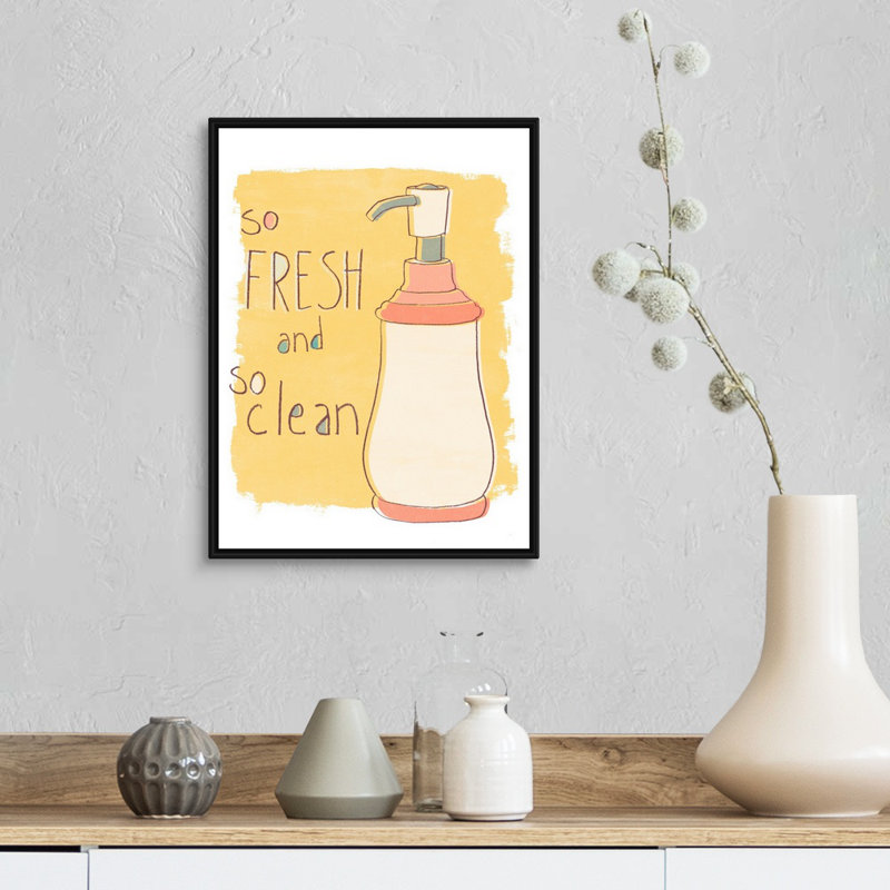 Potty Pun II - reproduction d'art sur toile, Cadre flottant noir, H 17,7 po x l 13,7 po x P 1,75 po