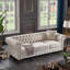 Canapé Chesterfield en tissu beige