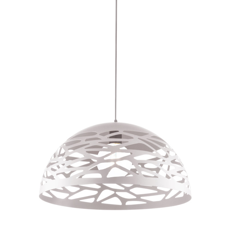 Luminaire suspendu en forme de dôme à 1 lumière Wogina, Blanc mat