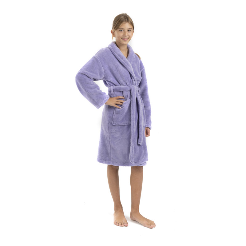 Peignoir en molleton pour enfants châle en molleton pour enfants, Enfants (7 à 8 ans) - Moyen, Lavande