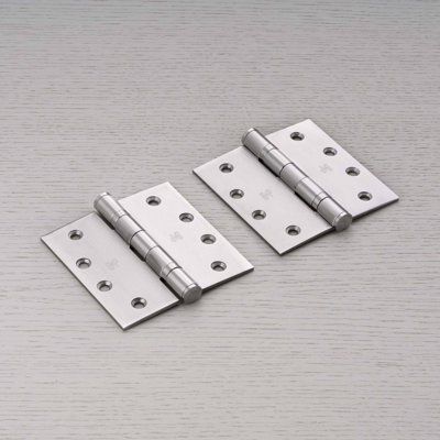 4 in. H x 4 in. W Stainless Steel Butt Bearing Door Hinge