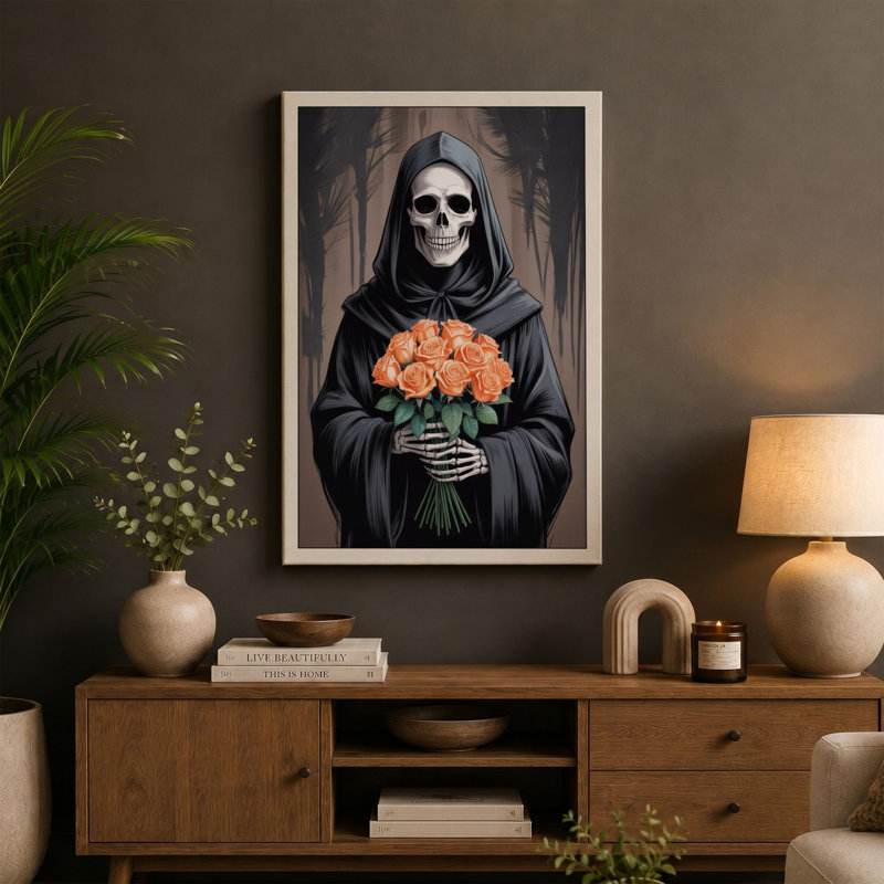 Death's Roses Dark - Wrapped Canvas, Black Border, 30x20 - 76.2 x 50.8 cm