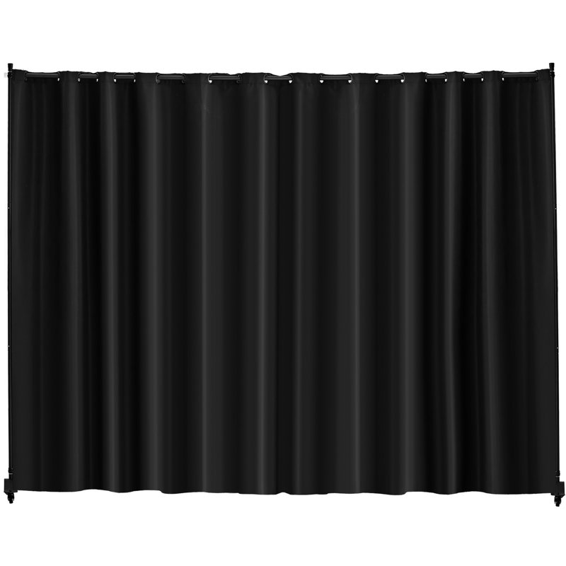 Séparateur de rideau, noir, facile à assembler, roues universelles pour la mobilité, panneau de chambre portable noir, mobilité
