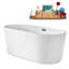 Baignoire de trempage autoportante 62 "avec drain et plateau en bambou 62" Streamline-90887865