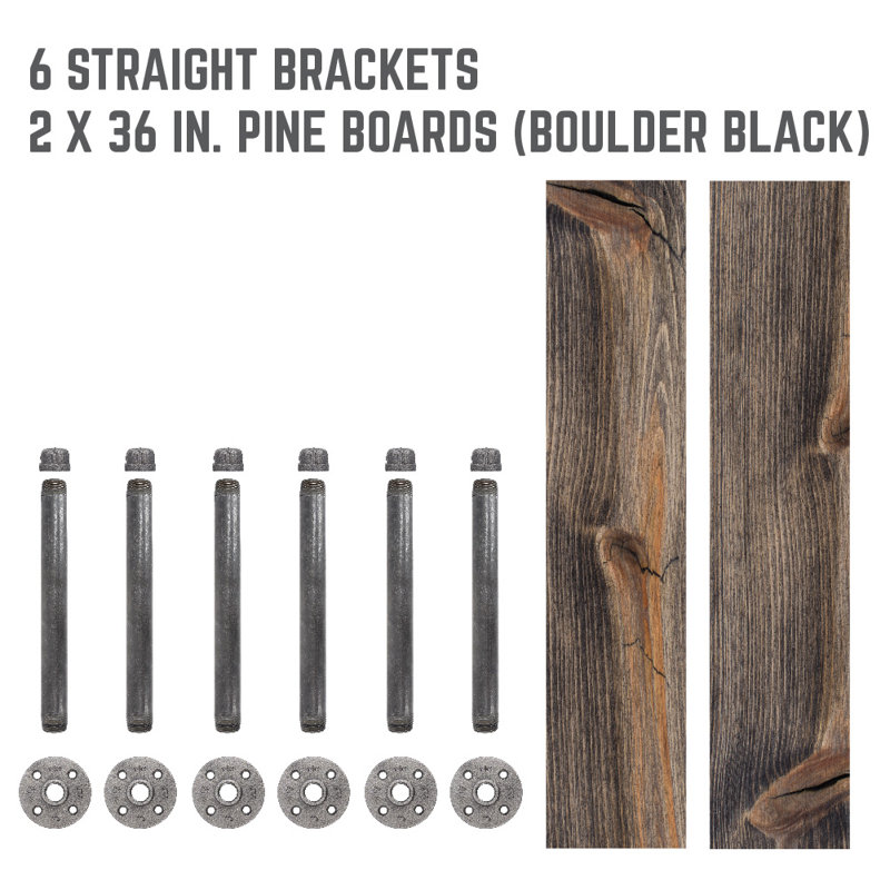 Pingree 2 Piece Solid Wood, Boulder Black