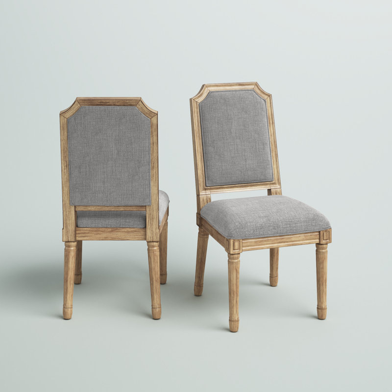 Chaise d'appoint Hildemar, Lin gris, Naturel