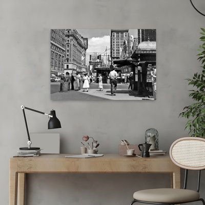 1950S New York City Times Square West 43Rd Street Looking North Classic Retro Vintage City Wall Art