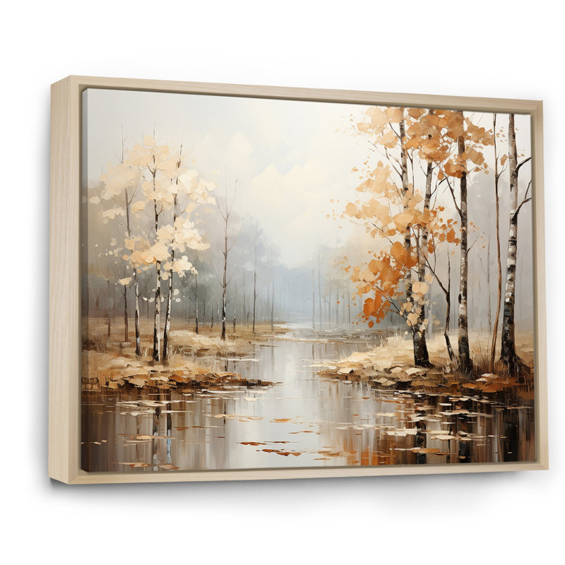 Mystic Nostalgia Autumn Forest - Art mural forêt, H 34 po x l 44 po x P 1,5 po, Cadre naturel flottant