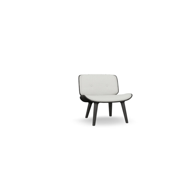 Nut Tufted Chair, Jacquard White, Gray Oak