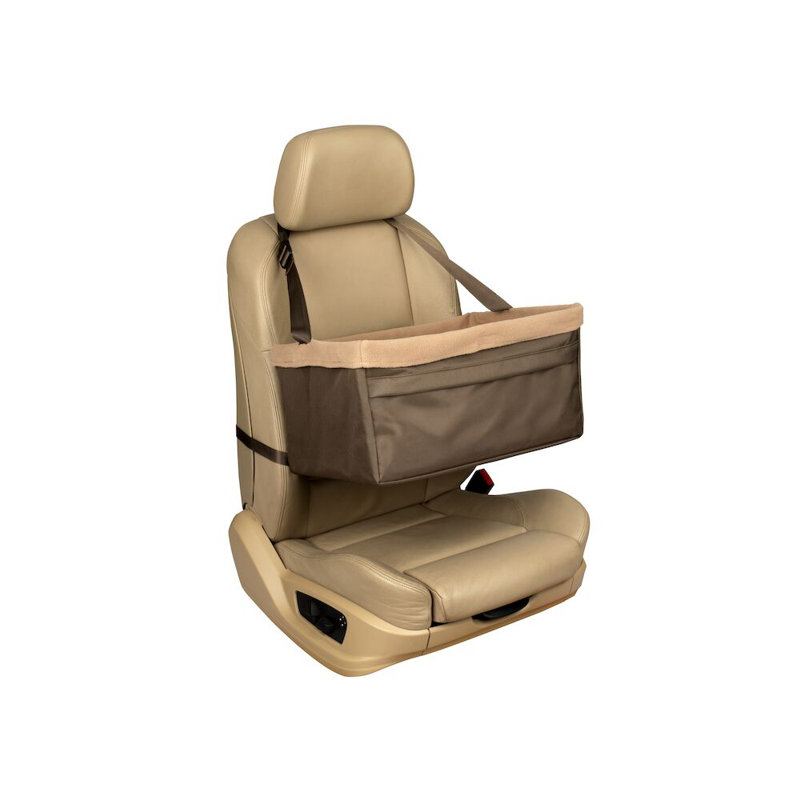 Medium Brown Soft-Sided Dog Car Booster Seat