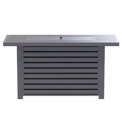 Casselton Rectangle Steel Propane Smokeless Fire Pit Table with Hidden Fuel Tank