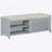 Distressed Shutter Storage Bench With Acacia Veneer For Retro Charm For Living Room, Entryway (Grey)-508196237