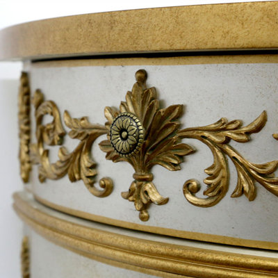 Hand-Painted Peacock Design Storage Cabinet
