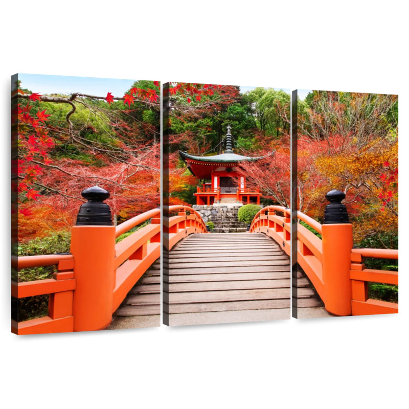 Paysage d'automne du temple Adella Daigoji, H 32 po x l 50 po