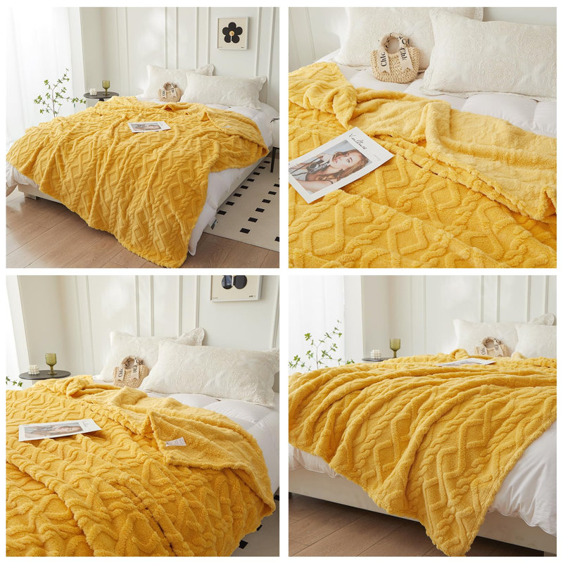 Downey Throw Blanket, Yellow