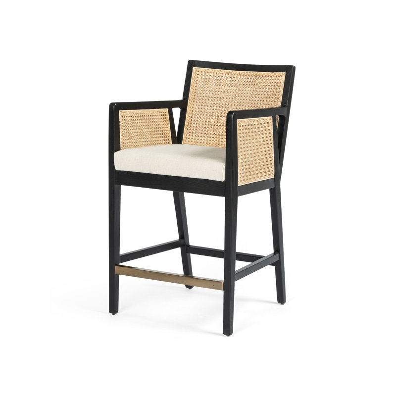 Antonia Counter & Bar Stool, Counter Stool (27" Seat Height), Beige, Black/Natural