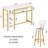 Bar Table Set For 2 With 4 Storage Shelves, 47" Modern Faux Marble Breakfast Table And 2 Upholstered  Counter Stools W/ Backrest And Footrest, 3-Piece Dining Set For 2, Space Saving Bar Height Table And Chairs For Kitchen,Dining Room, Living Room, Stud-1015085476-1015085498