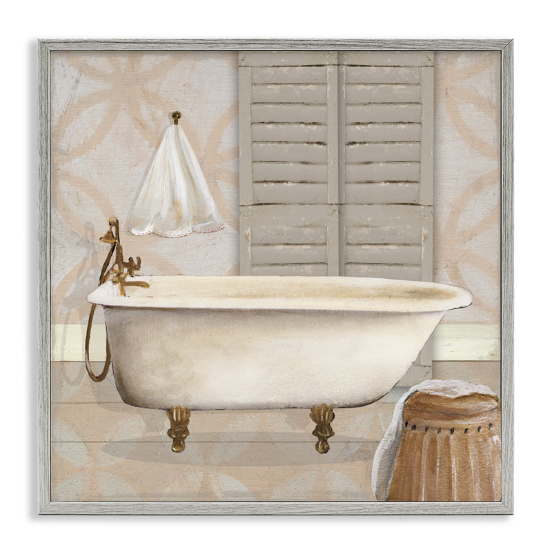 «Neutral Bath Rustic», dessin par Carol Robinson, Estampe numérique Farmhouse, H 12 po x l 12 po