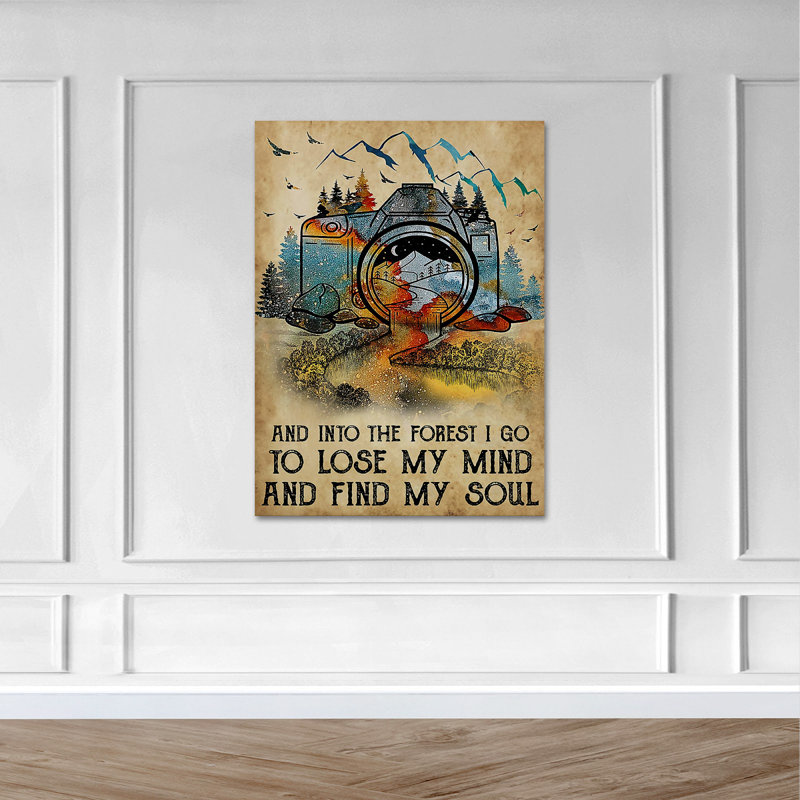 «A Forest In A Caméra - And Into The Forest I Go To Lose My Mind», reproduction d'art graphique sur toile tendue 1 pièce