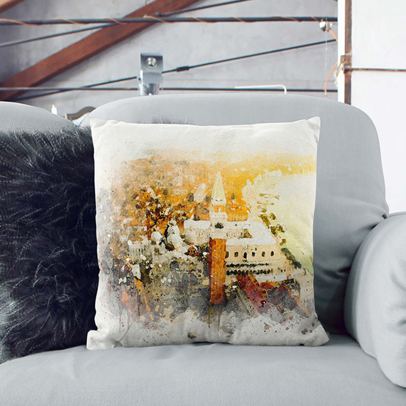 Square Cushion, 55cm H x 55cm W x 20cm D, White