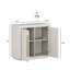 Ensemble de 2 buffets modulaires avec rangement et tablettes réglables, sable blanc