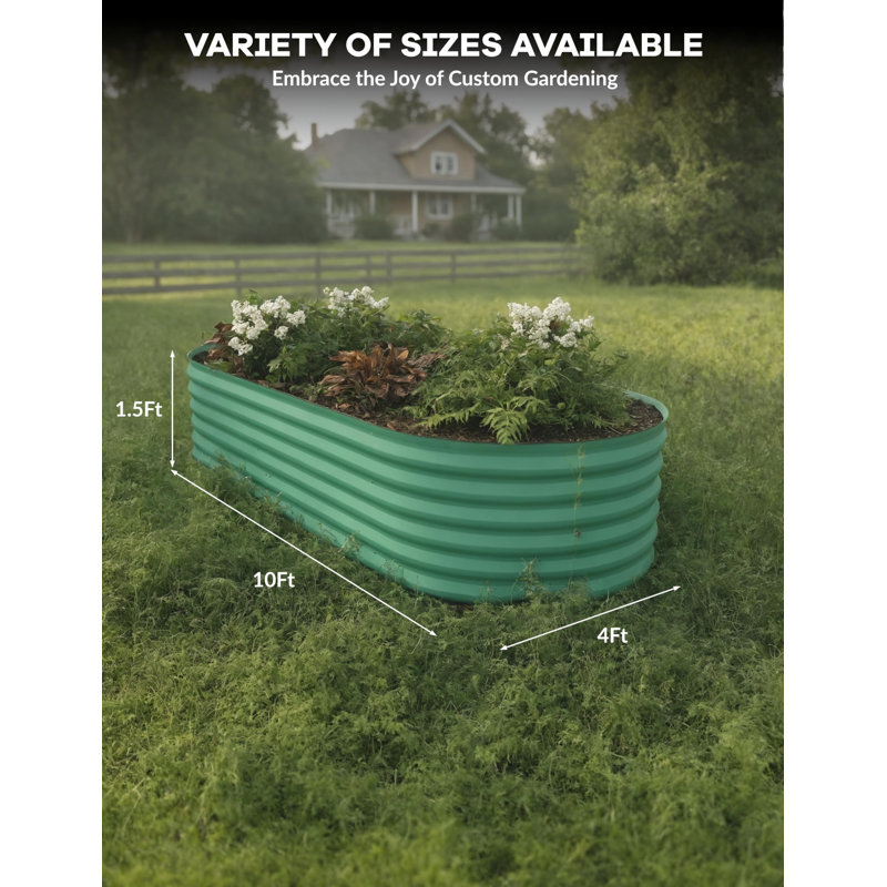 2 Pcs Raised Garden Beds Outdoor, Galvanized Steel Planter Box for Vegetables, Flowers, Rust-Resistant Garden Box, Easy Assembly Raised Beds, Durable Planters for Outdoor Plants