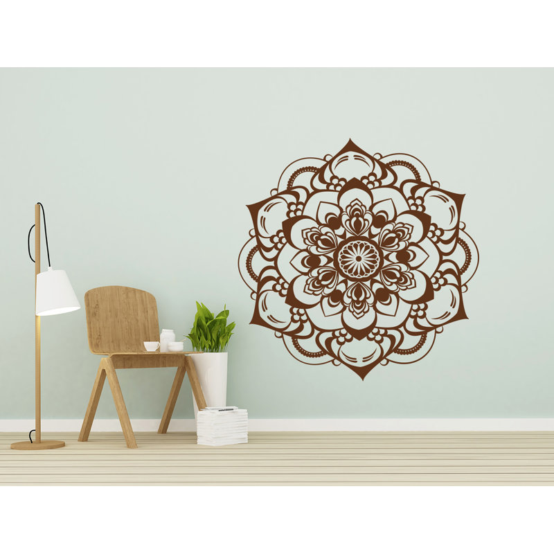 Adhésif décoratif mandala, H 20 po x l 22 po, Brun