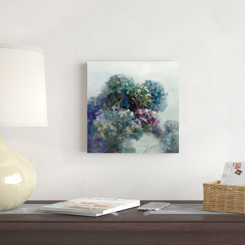 Hortensia abstrait, H 12 po x l 12 po, Non, Toile tendue
