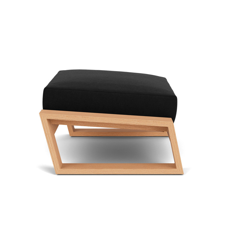 Pursuit Rectangle Outdoor Ottoman Patio Ottoman, Canvas Black