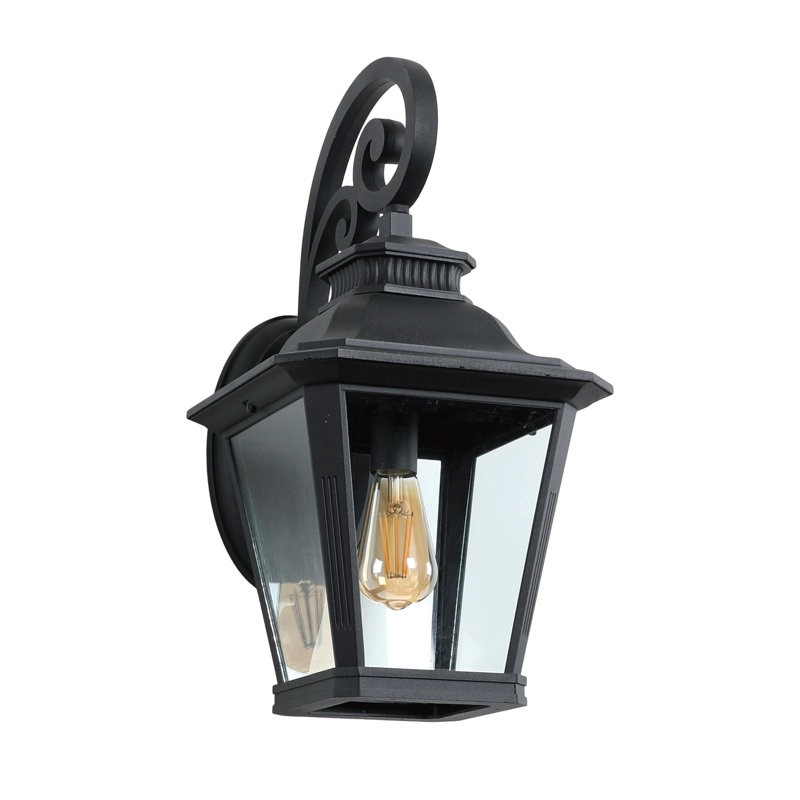 21” Black Modern Outdoor Wall Sconce With Clear Glass Shade – Waterproof For Porches, Patios & Garages(bulb Not Include)