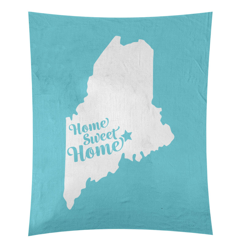 Tapisserie Home Sweet Bangor, H 104 po x l 88 po, Bleu sarcelle