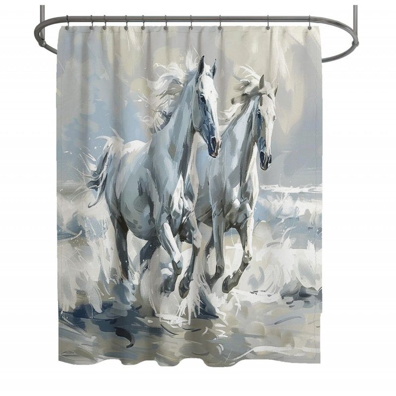 Galloping Shower Curtain, 73"H x 70"W