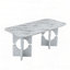 Table de salle à manger moderne en MDF à motif de marbre gris avec structure en métal creuse-1677048559