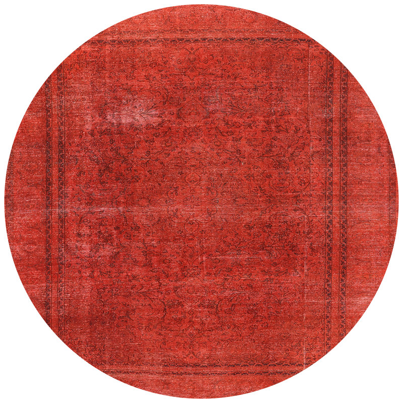 Tapis de style oriental rouge, Rond 3 pi